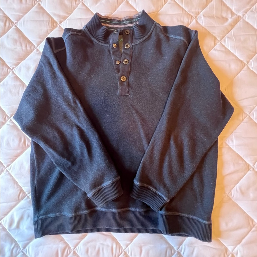 Tommy Bahama quarter button sweater.  Men’s XL.   Navy Blue.